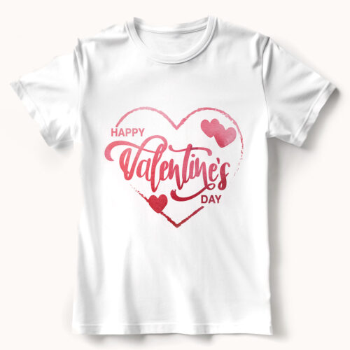 Тениска със сърце и надпис Happy Valentines Day