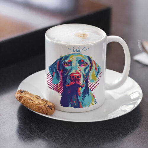 Blue Weimaraner WB0352 12 Чаша с ваймаранер с корона, поп арт