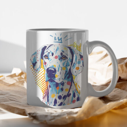 Dalmatian WB0357 13 Чаша с далматинец с корона, акварелен поп арт