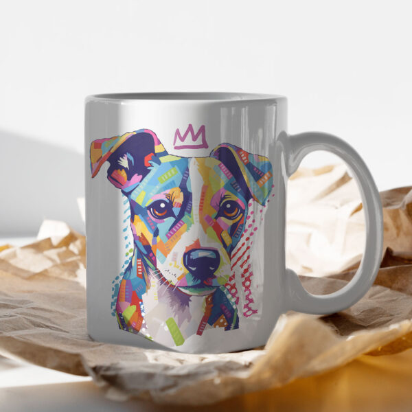 Jack Russell WB0370 13 Чаша с джак ръсел с корона, поп арт