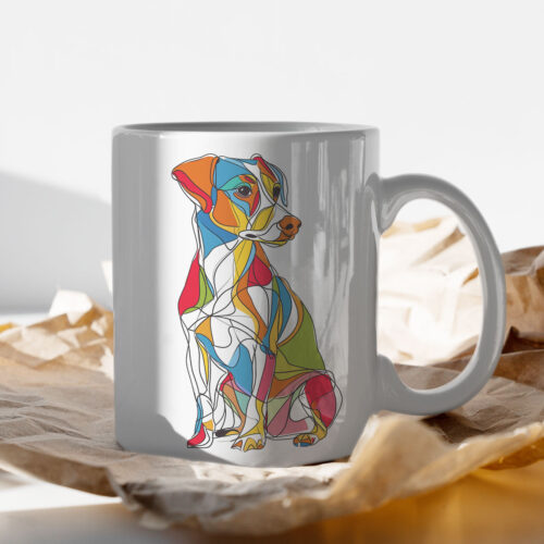 Jack_Russell WB0423 13 Чаша с джак ръсел, витражен дизайн