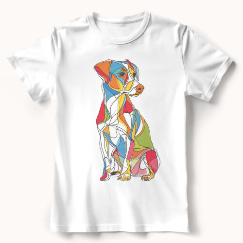 Jack_Russell WB0423 22 Тениска с джак ръсел териер, геометричен дизайн