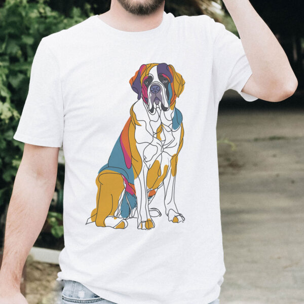 Saint Bernard WB0408 20 Щампа: санбернар, line art с цветни блокове