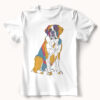 Saint Bernard WB0408 22 Тениска със санбернар, line art с цветни блокове