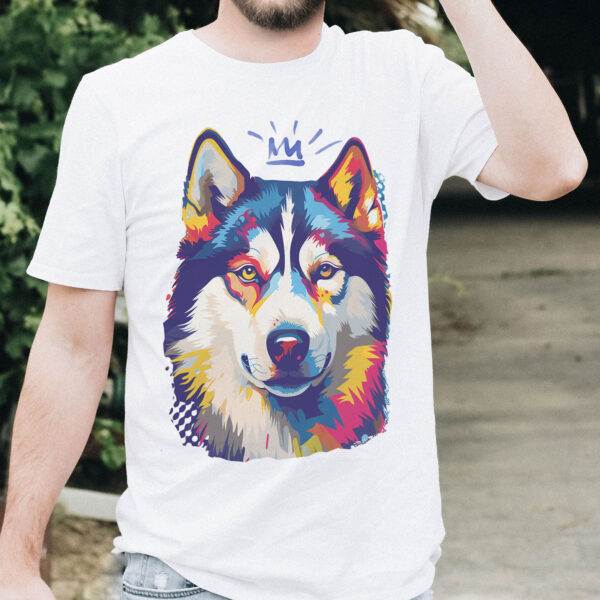 Siberian Husky WB0385 20 Щампа: сибирско хъски с корона, поп арт