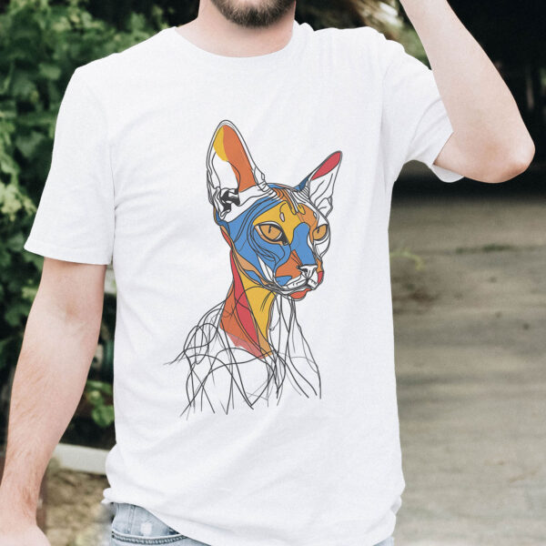 Sphynx cat WB0403 20 Щампа: котка сфинкс, геометричен line art