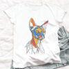 Sphynx cat WB0403 21 Тениска с котка сфинкс, геометричен line art, унисекс кройка