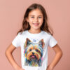 Yorkshire_Terrier WB0379 11 Тениска с йоркширски териер с корона, портрет в поп арт, детайл от щампата