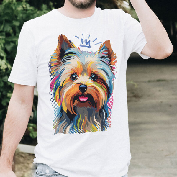 Yorkshire_Terrier WB0379 20 Щампа: йоркширски териер с корона, портрет в поп арт