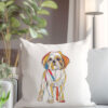 pillow-1 Възглавница с ши тцу, line art с цветни блокове, калъфка 50х50 см