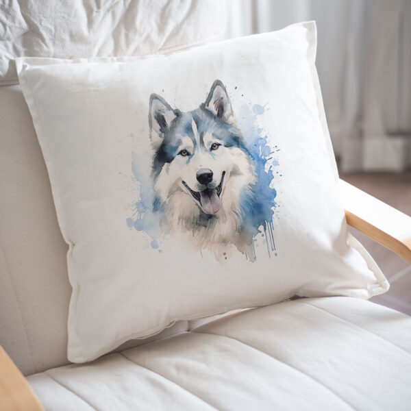 Alaskan Malamute, dog WB0466 22 Възглавница с аляски маламут в синьо