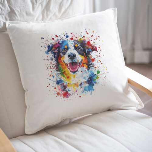 Australian Shepherd WB0716 24 Възглавница с австралийска овчарка с усмивка