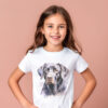 Black Labrador WB0474 10 Тениска с черен лабрадор, акварел в лилаво, унисекс кройка