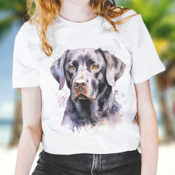 Black Labrador WB0474 18 Щампа: черен лабрадор, акварел в лилаво