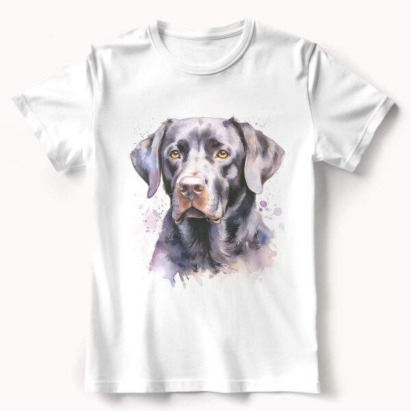 Black Labrador WB0474 21 Тениска с черен лабрадор, акварел в лилаво