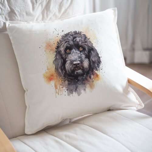 Black Russian Terrier WB0476 22 Възглавница с черен руски териер