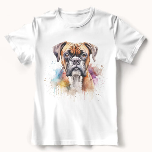 Boxer WB0483 21 Тениска с боксер, акварел с цветни пръски