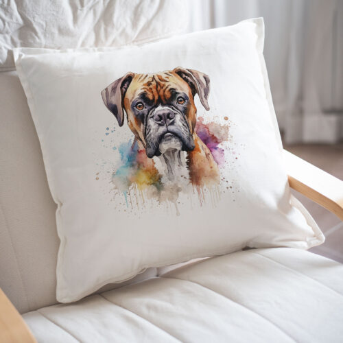 Boxer WB0483 22 Възглавница с боксер в цветен акварел