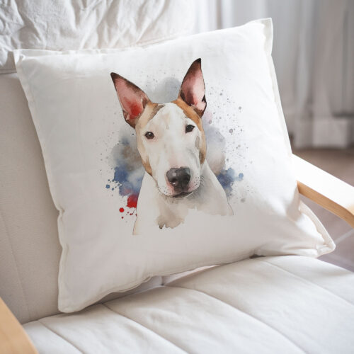 Bull Terrier WB0488 22 Възглавница с бял бултериер