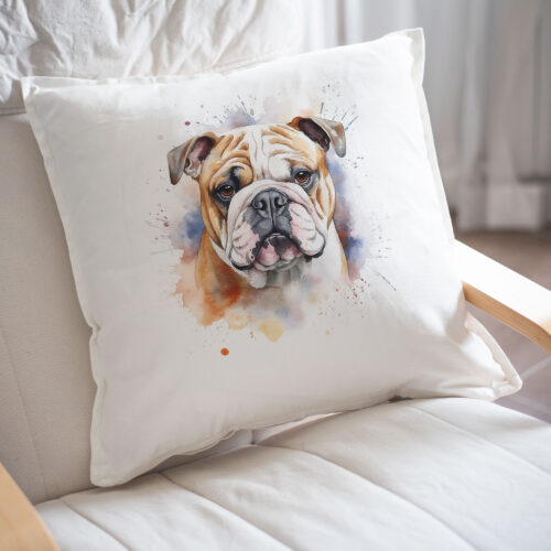 Bulldog WB0490 22 Възглавница с английски булдог с изплезен език