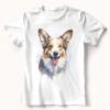 Cardigan Welsh Corgi WB0495 21 Тениска с корги кардиган, акварелен портрет