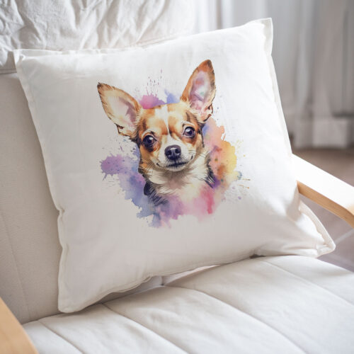 Chihuahua WB0518 22 Възглавница с чихуахуа в лилаво