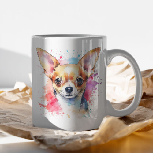 Chihuahua WB0519 13 Чаша с чихуахуа в розово