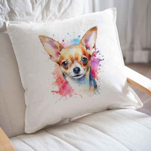 Chihuahua WB0519 22 Възглавница с чихуахуа в розово