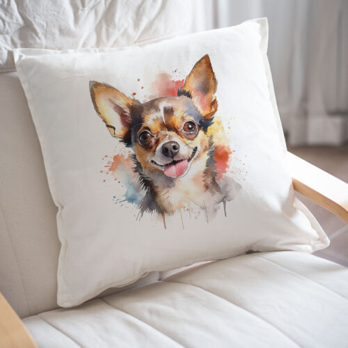 Chihuahua WB0521 22 Възглавница с чихуахуа, акварелен портрет