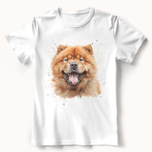 Chow Chow WB0527 21 Тениска с чау чау, акварелен портрет