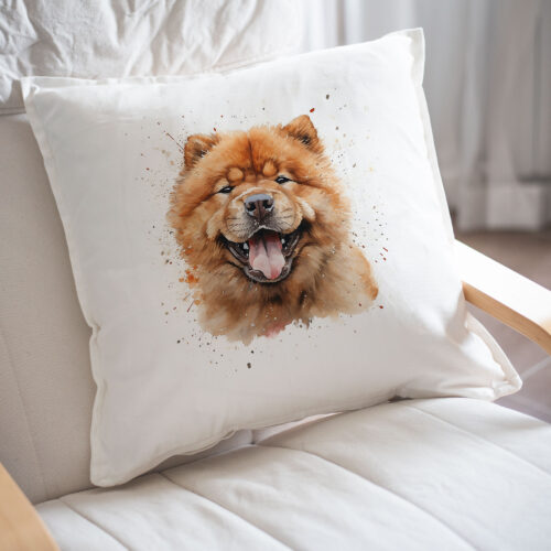 Chow Chow WB0527 22 Възглавница с чау чау, акварелен портрет