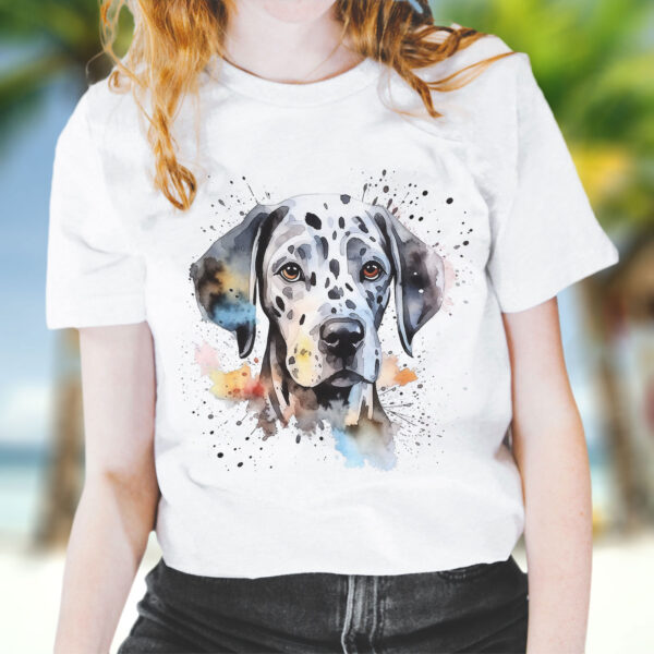 Dalmation WB0532 18 Щампа: далматинец, акварел с цветни пръски