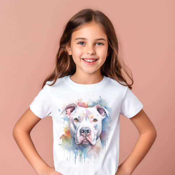 Dogo Argentino WB0711 12 Тениска с дого аржентино, цветен акварелен портрет, унисекс кройка