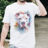 Dogo Argentino WB0711 21 Тениска с дого аржентино, цветен акварелен портрет, бял органичен памук