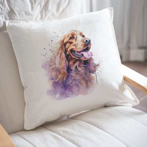 English Cocker Spaniel WB0538 23 Възглавница с английски кокер шпаньол в лилаво