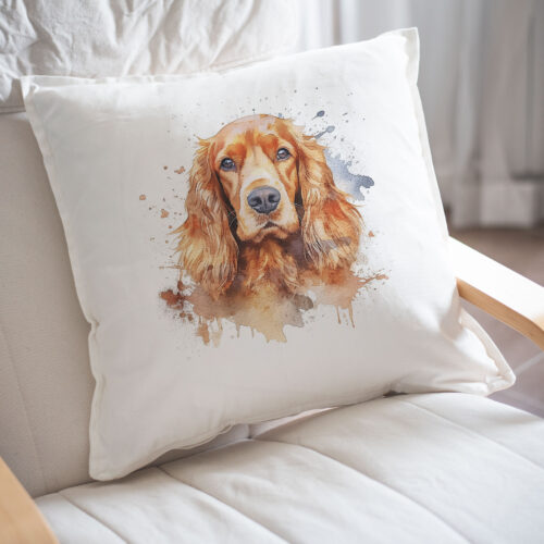 English Cocker Spaniel WB0539 22 Възглавница с английски кокер шпаньол в охра