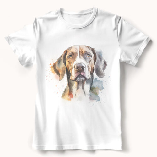 English Pointer WB0540 21 Тениска с английски пойнтер, акварелен портрет
