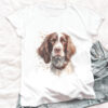 English Springer Spaniel WB0541 20 Английски спрингер шпаньол в кафяво, акварел върху бял памук