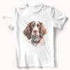 English Springer Spaniel WB0541 21 Тениска с английски спрингер шпаньол в кафяво, акварел