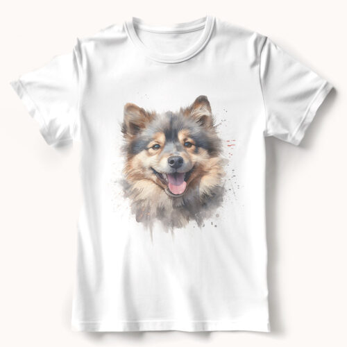 Finnish Lapphund WB0544 21 Тениска с финландски лапхунд, акварелен портрет