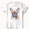 French Bulldog WB0546 21 Тениска с френски булдог отблизо, акварелен портрет