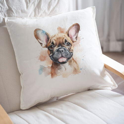 French Bulldog WB0547 22 Възглавница с френско булдогче с големи очи