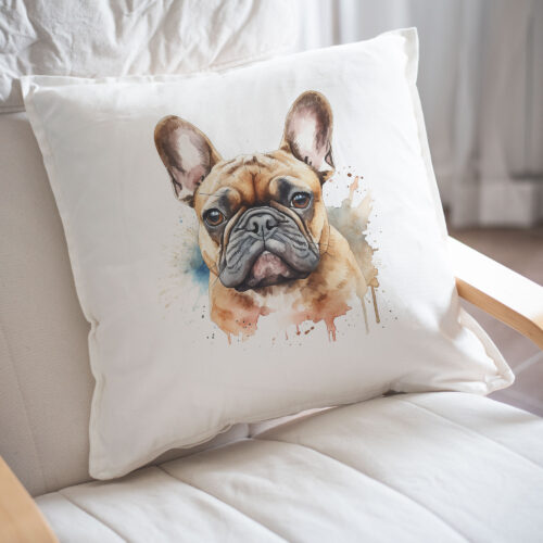 French Bulldog WB0548 22 Възглавница с френски булдог в топли тонове