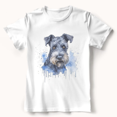 Kerry Blue Terrier WB0562 21 Тениска с кери блу териер, акварелен портрет