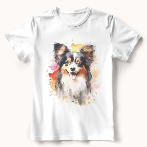 Papillon WB0566 21 Тениска с папийон, акварелен портрет