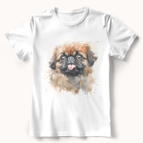 Pekingese WB0568 21 Тениска с пекинез, акварелен портрет