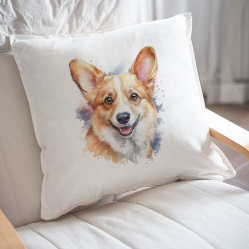 Pembroke Welsh Corgi WB0569 22 Възглавница с уелско корги с усмивка