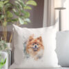 Pomeranian WB0579 17 Възглавница с померан с усмивка, калъфка 50х50 см