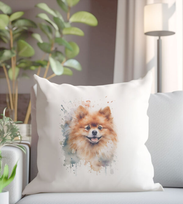 Pomeranian WB0579 17 Възглавница с померан с усмивка, калъфка 50х50 см