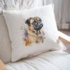 Pug WB0585 22 Възглавница с мопс, акварелен портрет